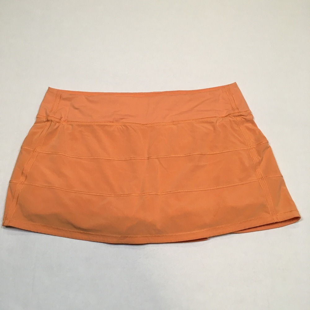Lululemon Pace Rival Skirt Skort Sz 10 Regular Orange Pickleball Tennis Run - Picture 6 of 15